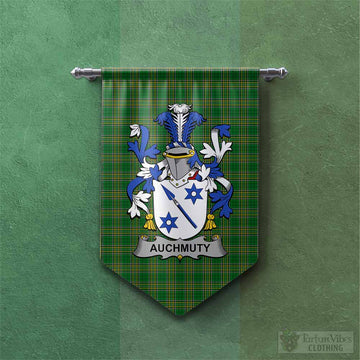 Auchmuty Irish Clan Tartan Gonfalon, Tartan Banner with Coat of Arms Chevron - Tartan Vibes Clothing