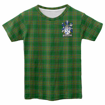 Auchmuty Irish Clan Tartan Kid T-Shirt with Coat of Arms Youth XL Size14 - Tartan Vibes Clothing