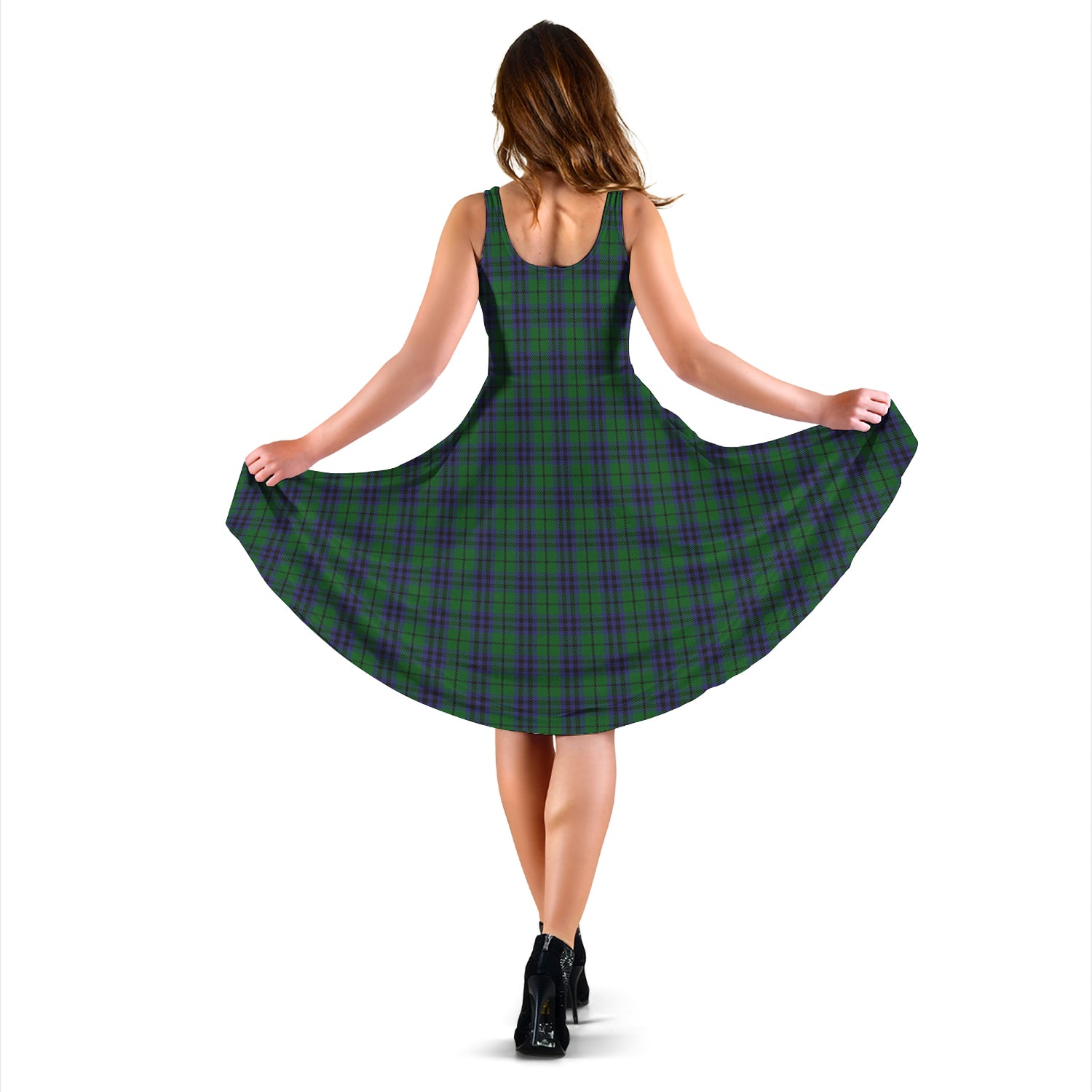 Austin Tartan Sleeveless Midi Womens Dress - Tartanvibesclothing