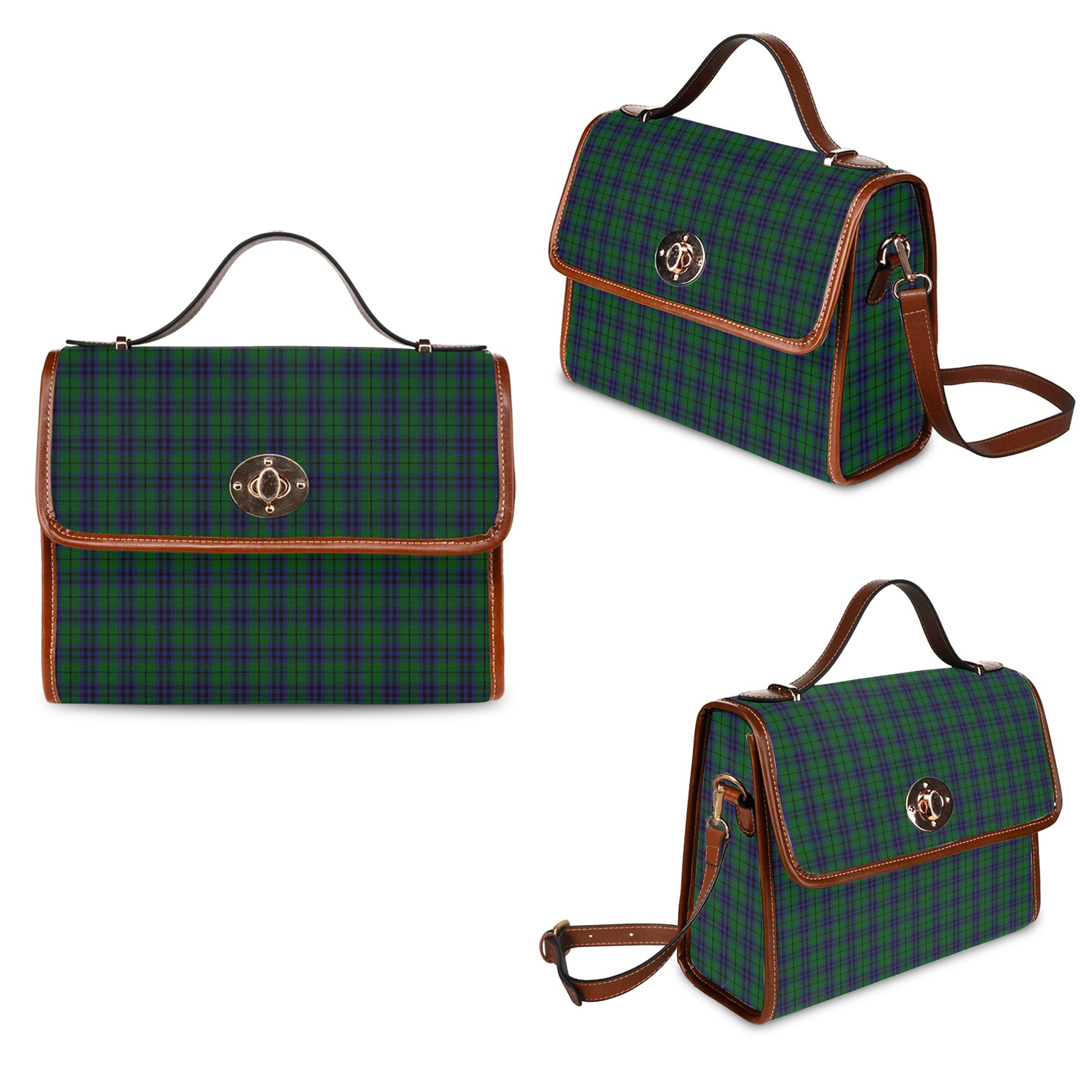 Austin Tartan Leather Strap Waterproof Canvas Bag - Tartanvibesclothing