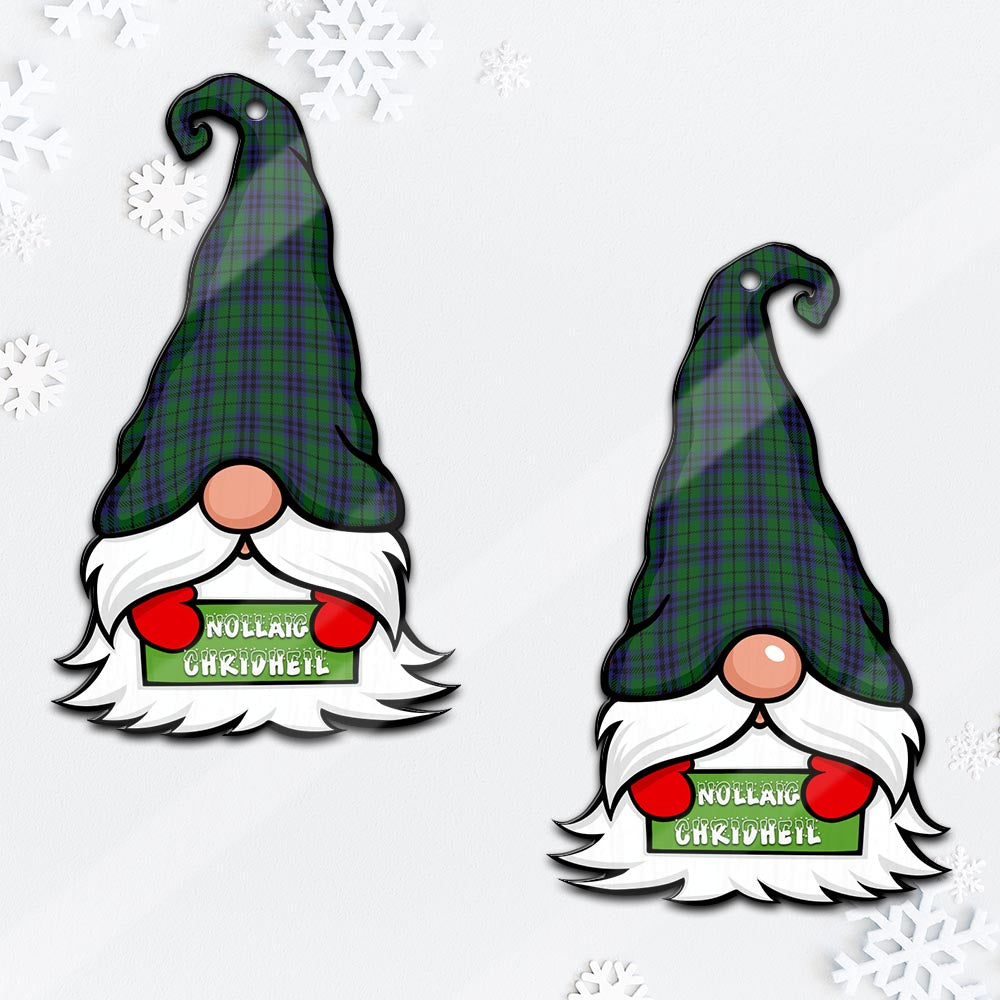 Austin Gnome Christmas Ornament with His Tartan Christmas Hat Mica Ornament - Tartanvibesclothing