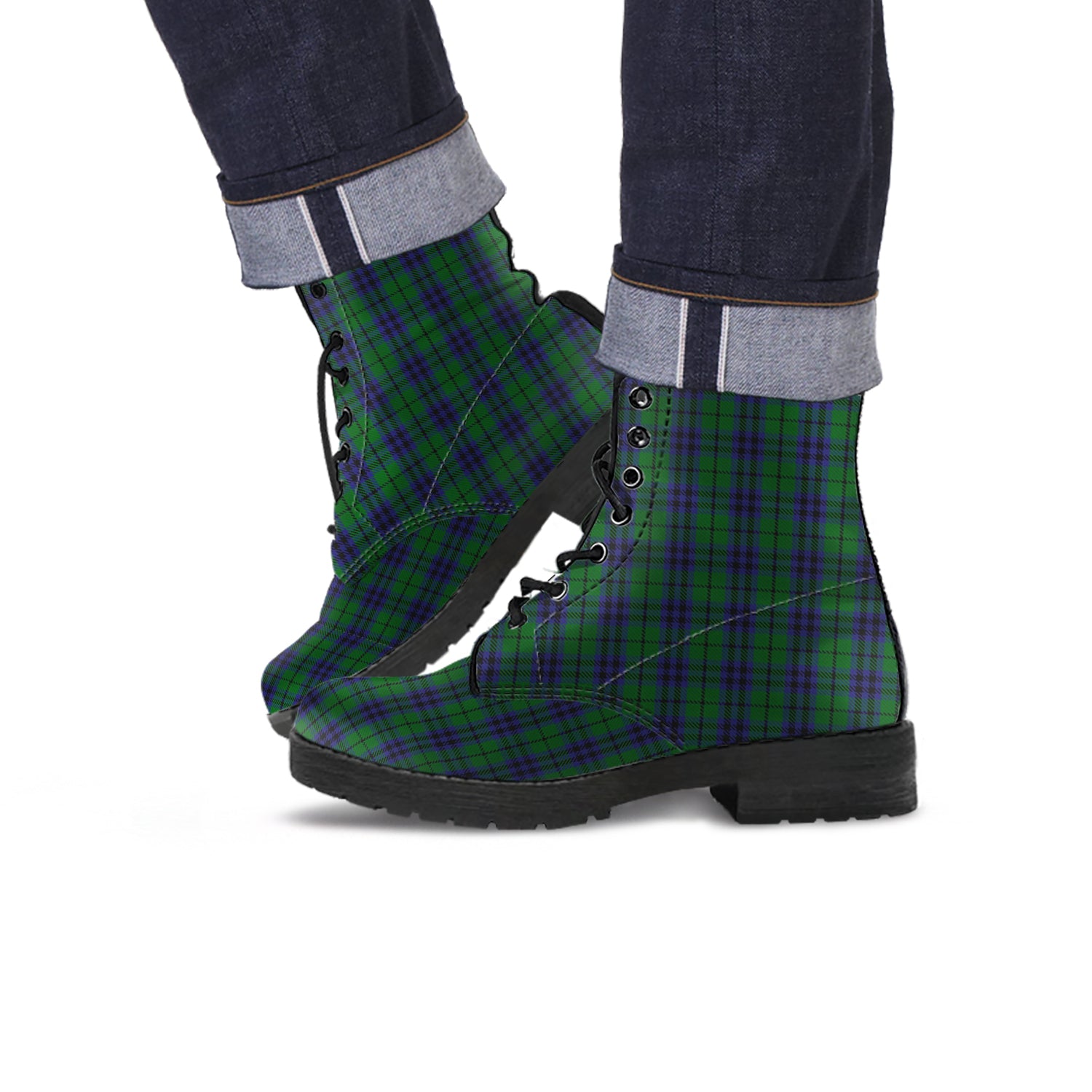 Austin Tartan Leather Boots - Tartanvibesclothing