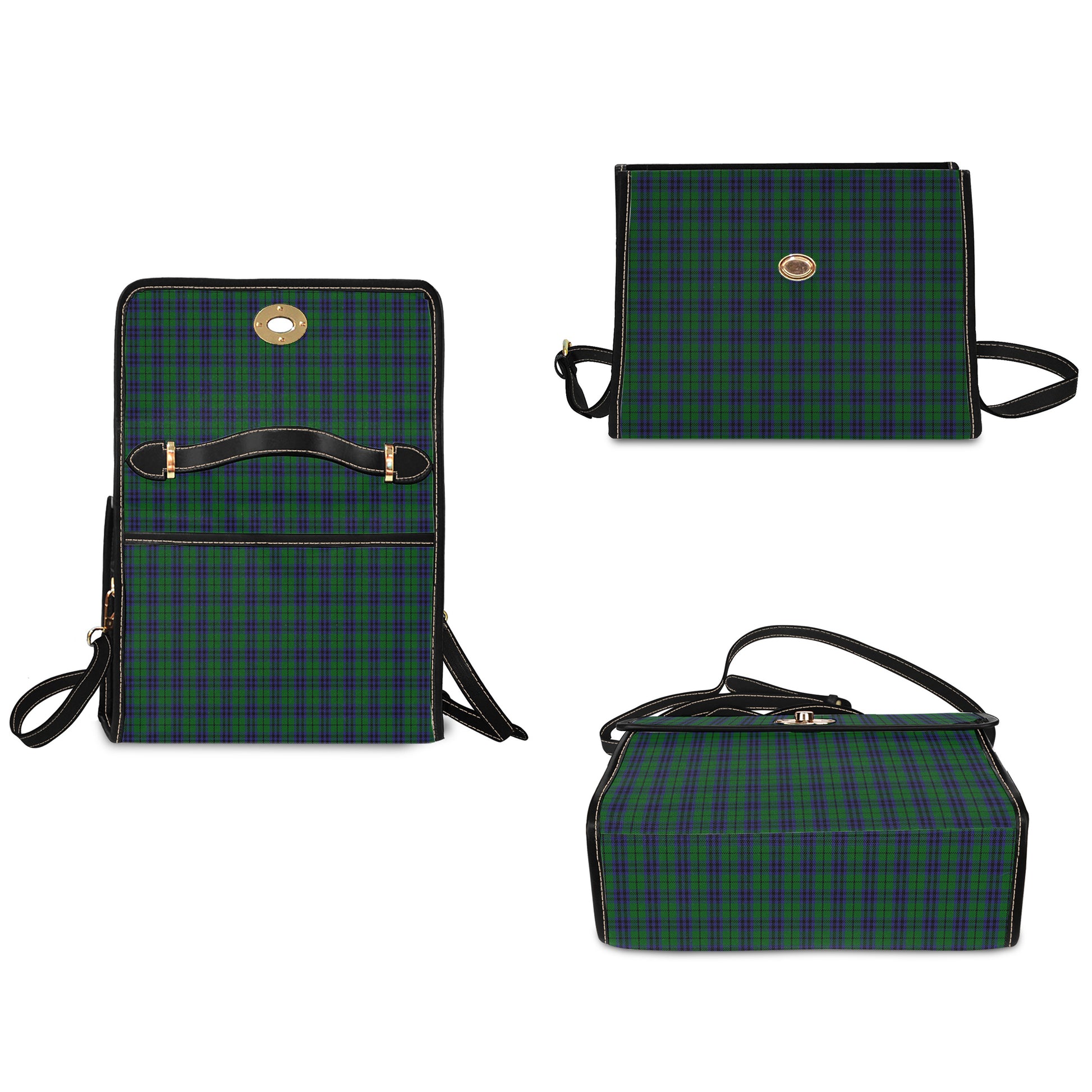 Austin Tartan Leather Strap Waterproof Canvas Bag - Tartanvibesclothing