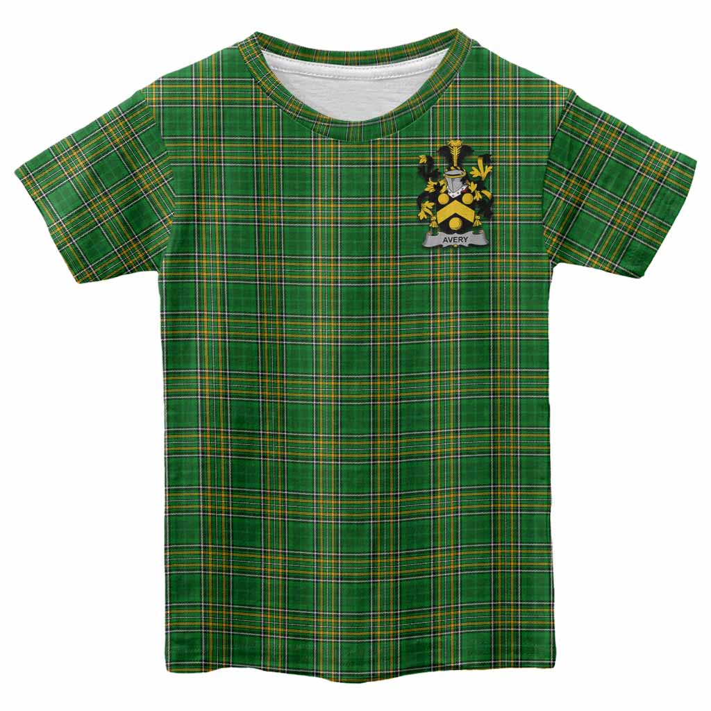 Avery Irish Clan Tartan Kid T-Shirt with Coat of Arms Youth XL Size14 - Tartan Vibes Clothing