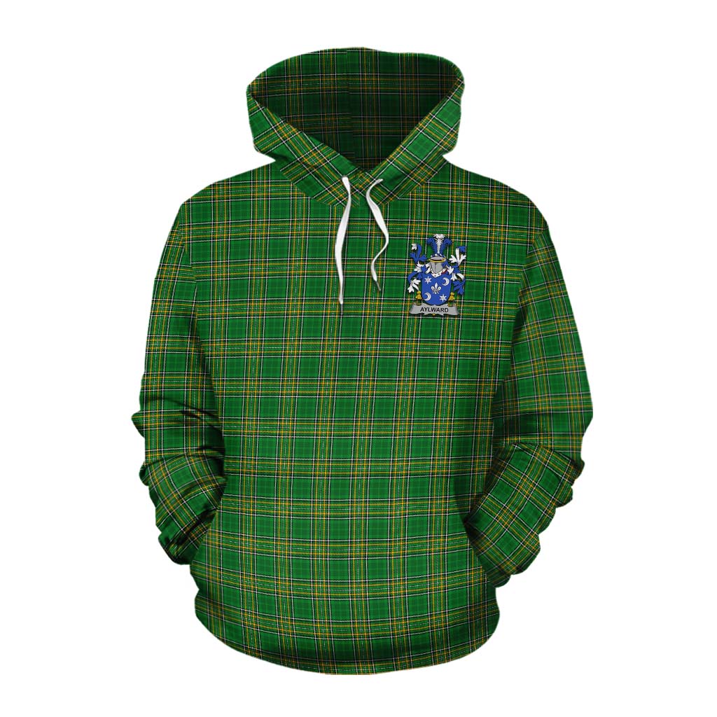 Tartan Vibes Clothing Aylward Irish Clan Tartan Cotton Hoodie with Coat of Arms