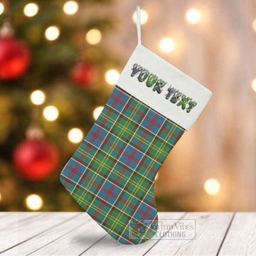 Ayrshire District Tartan Christmas Stocking with Personalized Text