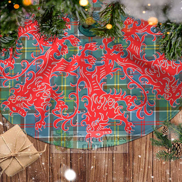 Ayrshire District Tartan Christmas Tree Skirt Lion Rampant Style - Tartan Vibes Clothing
