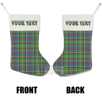 Ayrshire District Tartan Christmas Stocking with Personalized Text