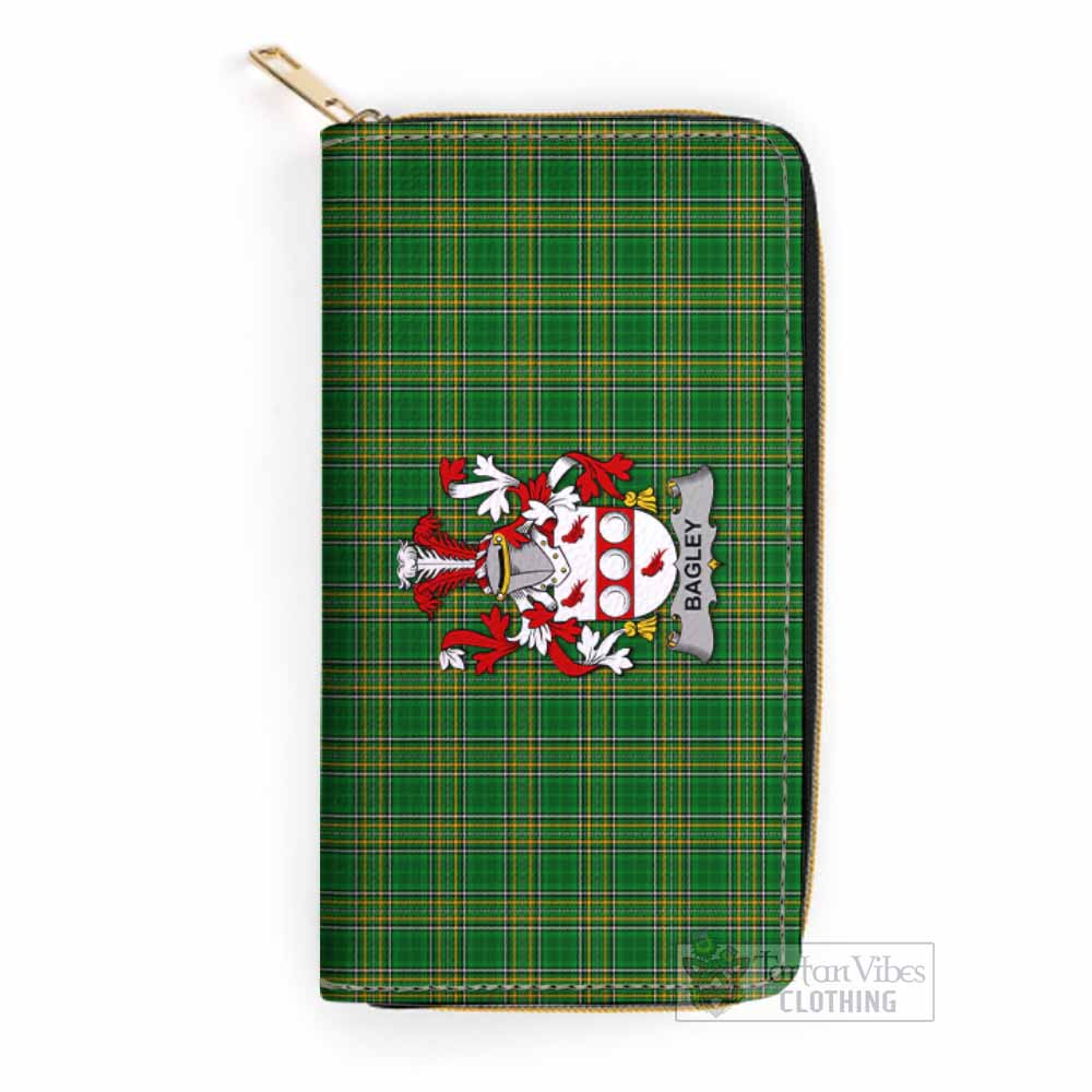 Bagley Irish Clan Tartan Women's Leather Wallet with Coat of Arms One Size 19.7*10.5*3.5 cm - Tartan Vibes Clothing