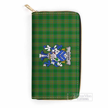Bagot Irish Clan Tartan Women's Leather Wallet with Coat of Arms One Size 19.7*10.5*3.5 cm - Tartan Vibes Clothing