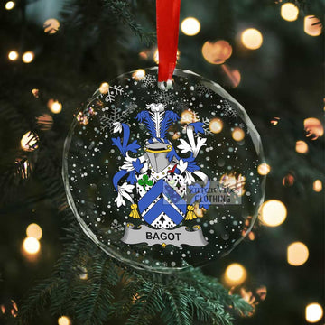 Bagot Irish Clan Christmas Glass Ornament with Coat of Arms