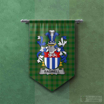 Bagwell Irish Clan Tartan Gonfalon, Tartan Banner with Coat of Arms Chevron - Tartan Vibes Clothing