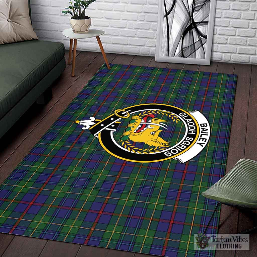 Tartan Vibes Clothing Bailey Tartan Area Rug with Family Crest