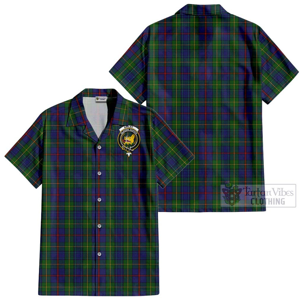 Bailey Tartan Cotton Hawaiian Shirt with Family Crest Kid - Tartan Vibes Clothing