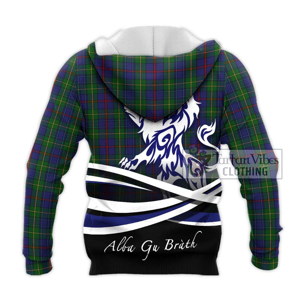 Bailey Tartan Knitted Hoodie with Alba Gu Brath Regal Lion Emblem - Tartanvibesclothing Shop