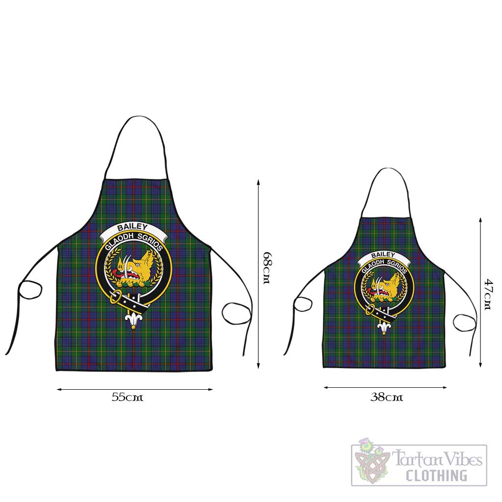 Bailey Tartan Apron with Family Crest Black L 55x68 cm - Tartan Vibes Clothing