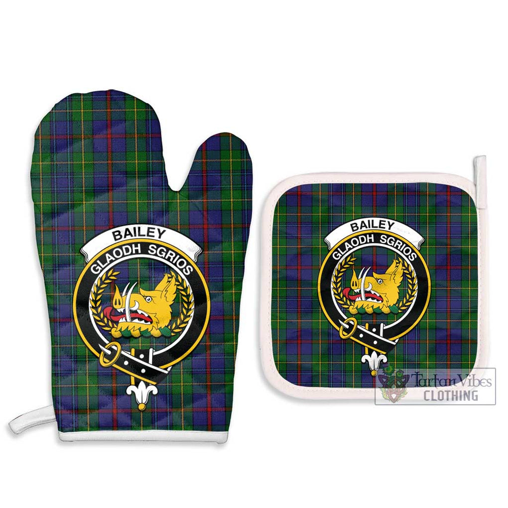 Bailey Tartan Combo Oven Mitt & Pot-Holder with Family Crest - Tartan Vibes Clothing