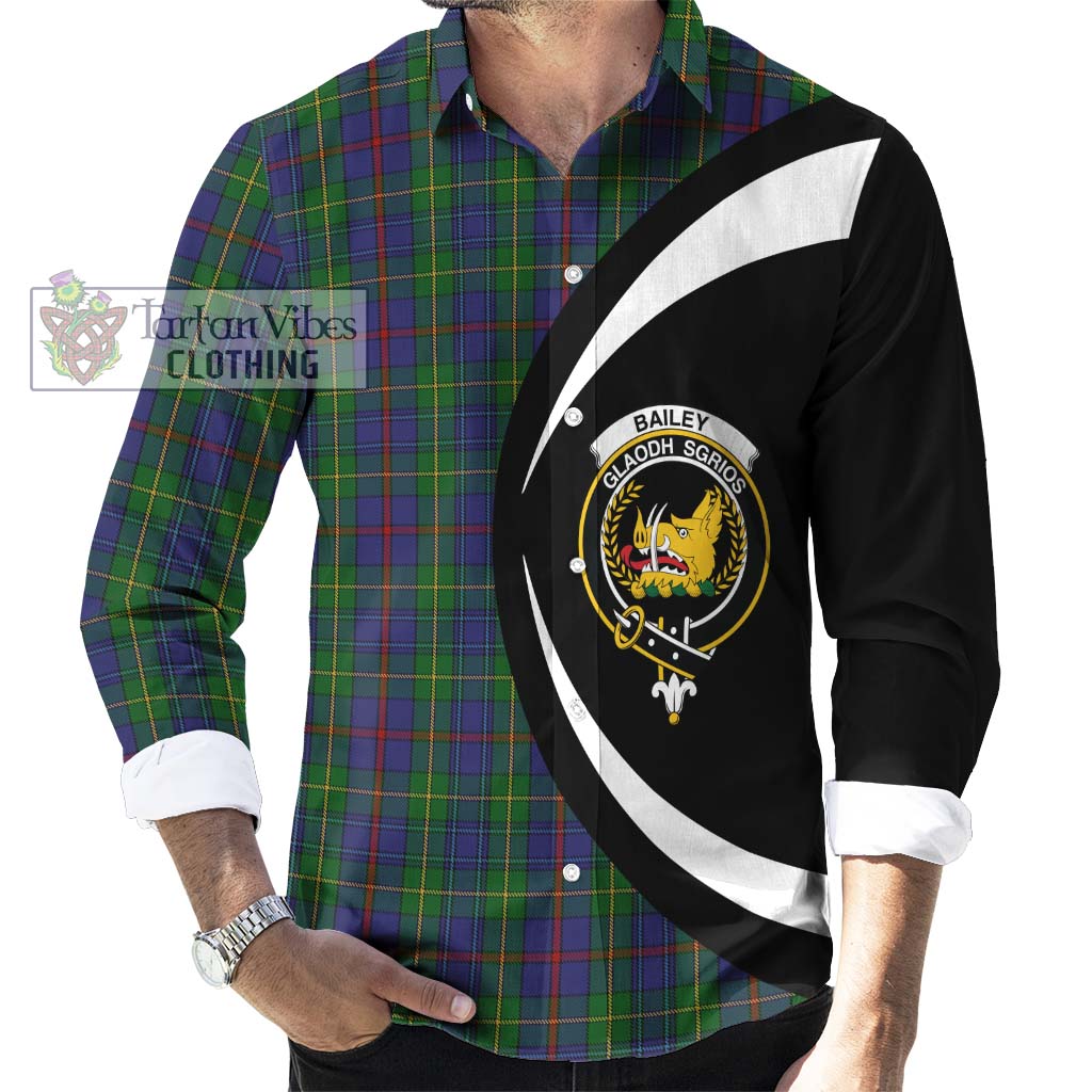 Tartan Vibes Clothing Bailey Tartan Long Sleeve Button Up with Family Crest Circle Style