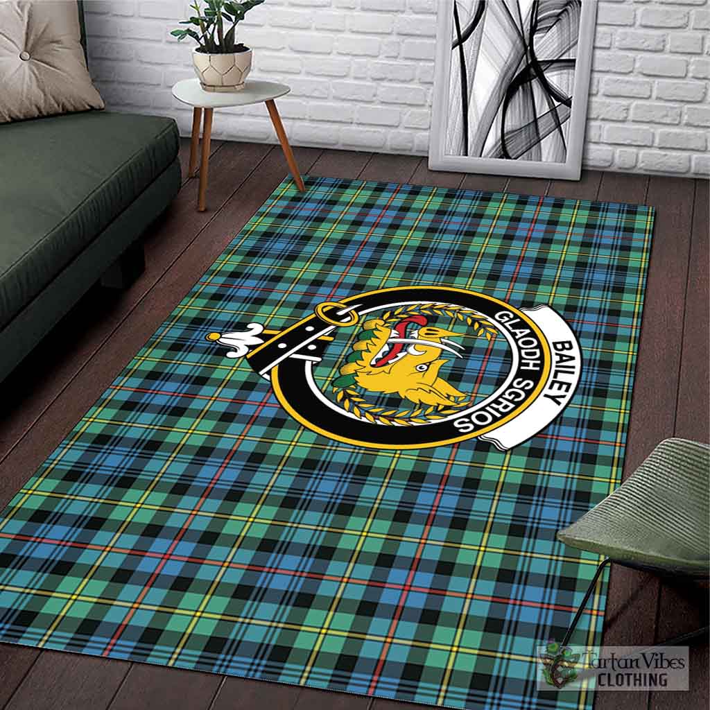 Tartan Vibes Clothing Bailey Ancient Tartan Area Rug with Family Crest