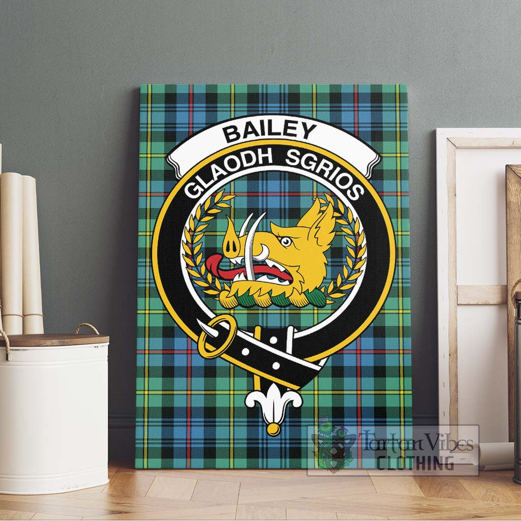 Bailey Ancient Tartan Canvas Print Wall Art with Family Crest Without Frame - Tartan Vibes Clothing