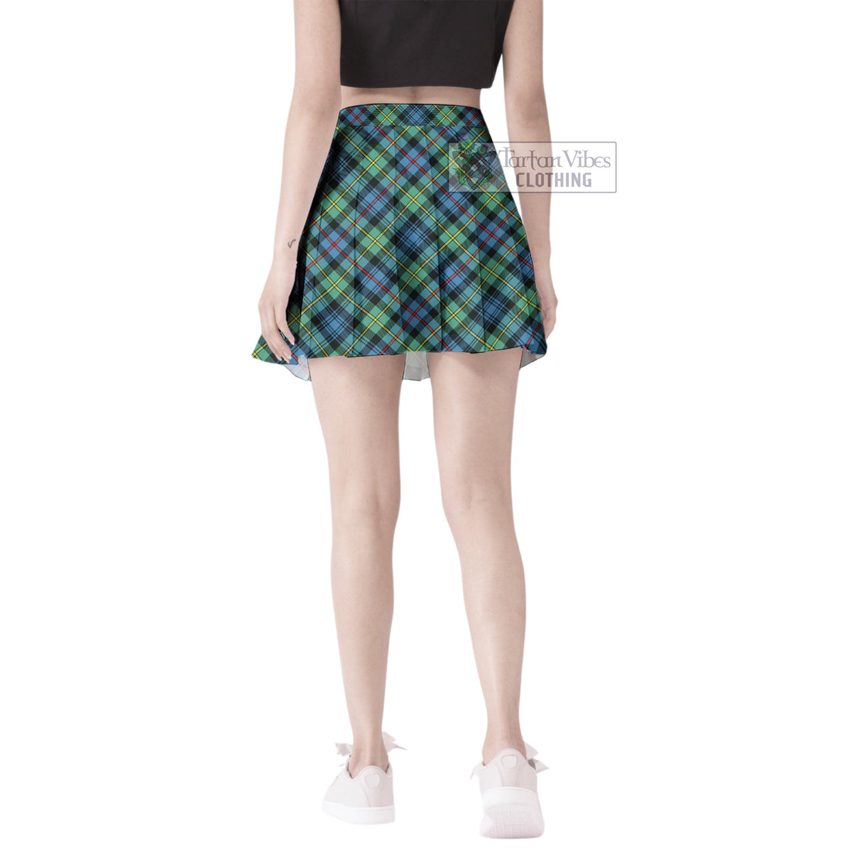 Bailey Ancient Tartan Women's Plated Mini Skirt Cross Style - Tartan Vibes Clothing