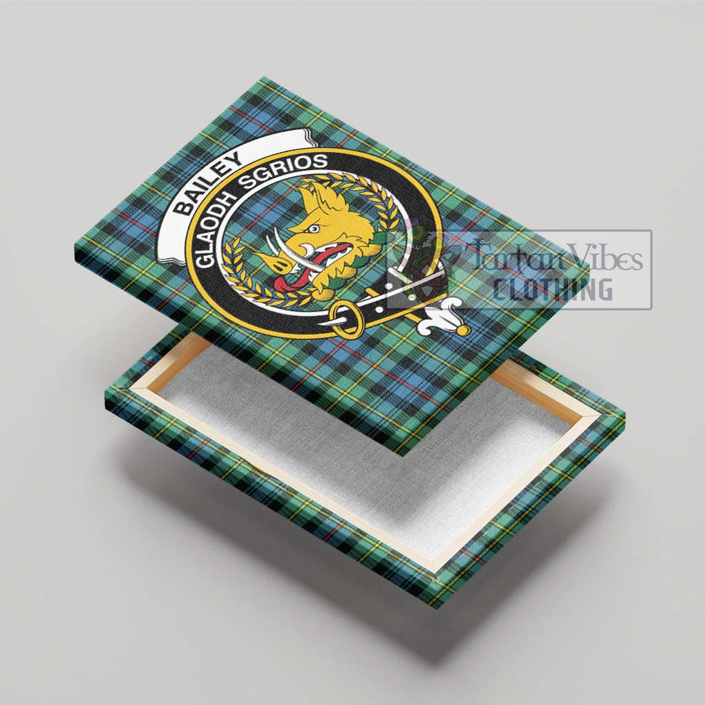 Bailey Ancient Tartan Canvas Print Wall Art with Family Crest - Tartan Vibes Clothing