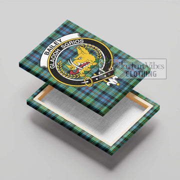 Bailey Ancient Tartan Canvas Print Wall Art with Family Crest