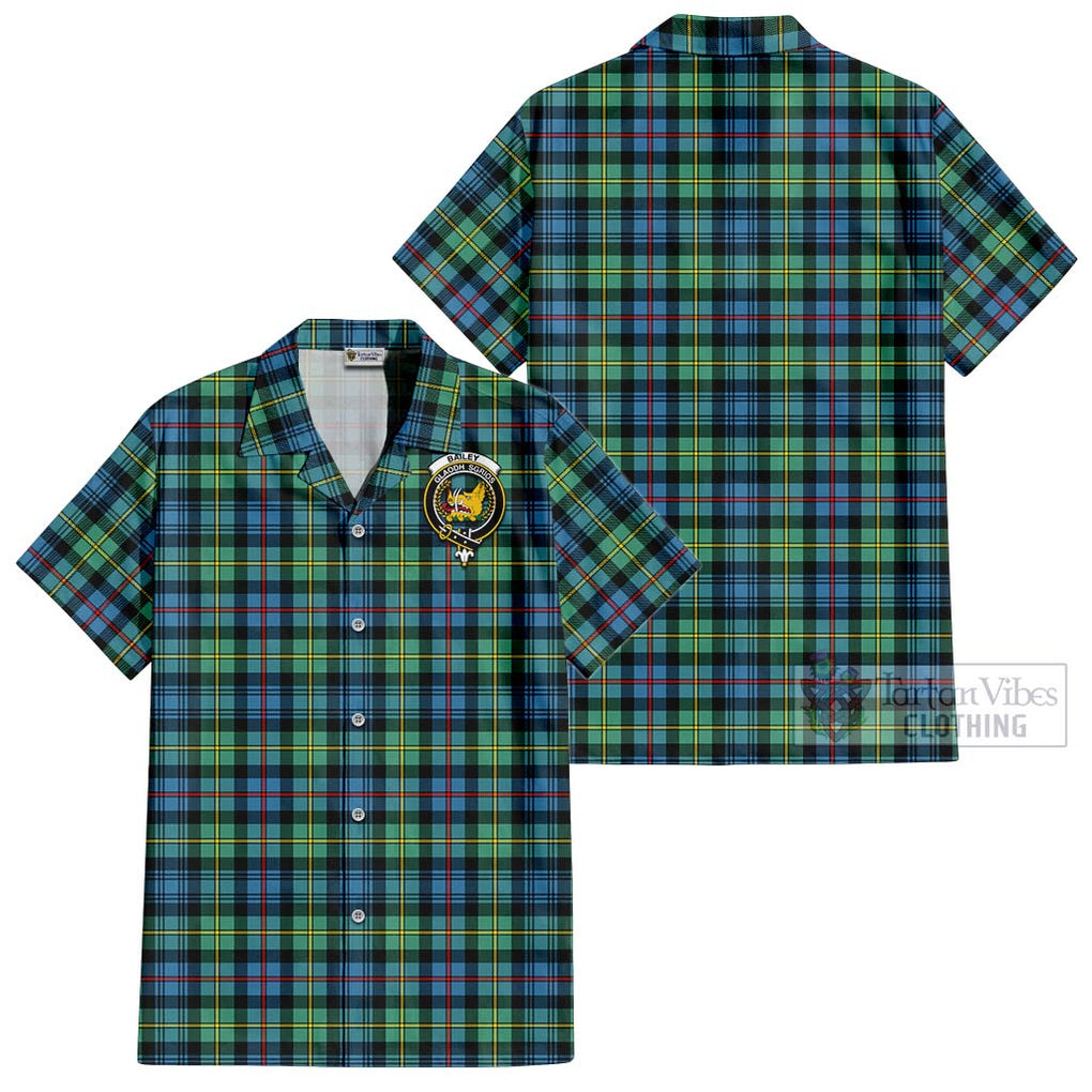 Bailey Ancient Tartan Cotton Hawaiian Shirt with Family Crest Kid - Tartan Vibes Clothing