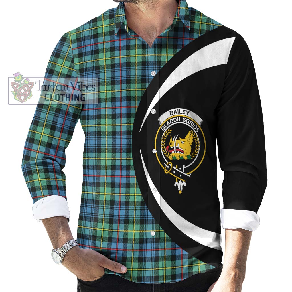 Tartan Vibes Clothing Bailey Ancient Tartan Long Sleeve Button Up with Family Crest Circle Style