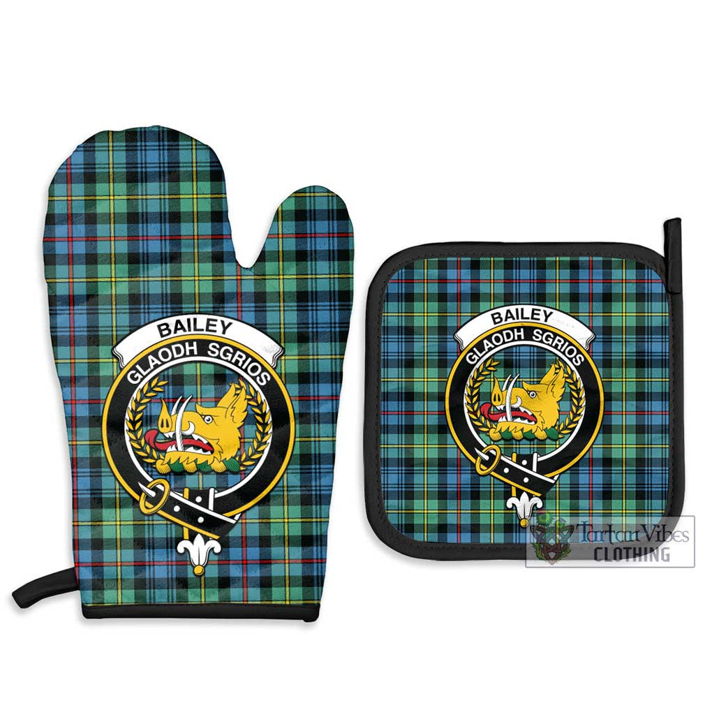 Bailey Ancient Tartan Combo Oven Mitt & Pot-Holder with Family Crest - Tartan Vibes Clothing