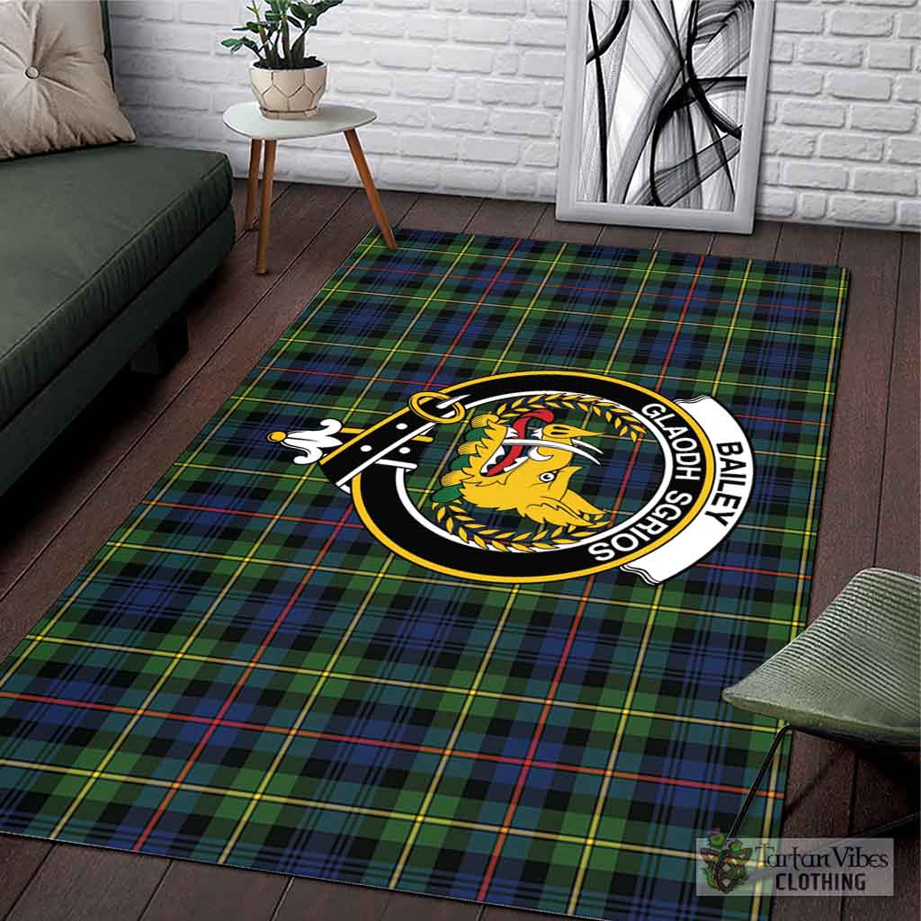 Tartan Vibes Clothing Bailey Modern Tartan Area Rug with Family Crest