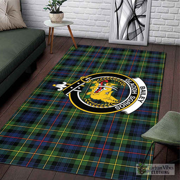 Bailey Modern Tartan Area Rug with Family Crest