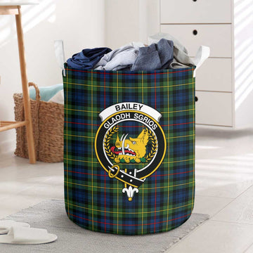 Bailey Modern Tartan Laundry Basket with Family Crest