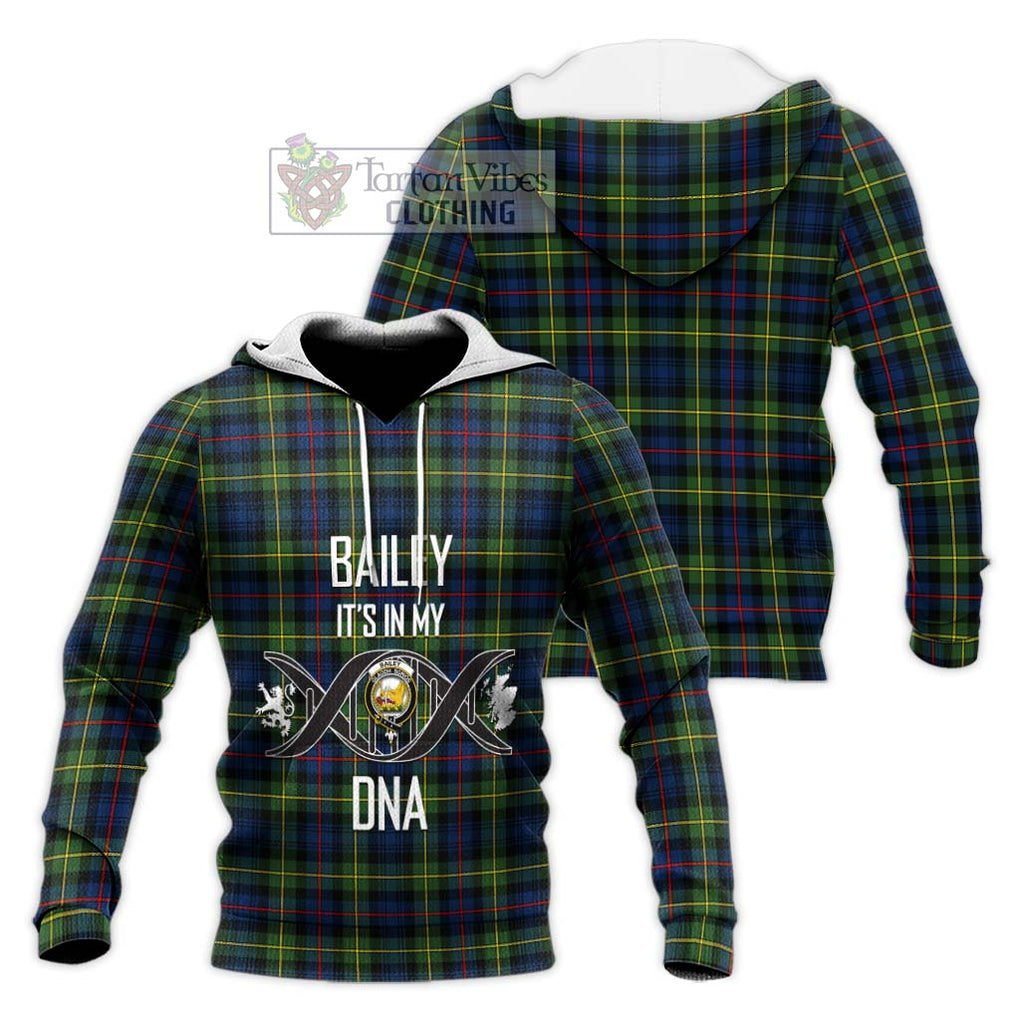 Bailey Modern Tartan Knitted Hoodie with Family Crest DNA In Me Style Unisex Knitted Pullover Hoodie - Tartanvibesclothing Shop