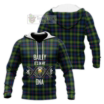 Bailey Modern Tartan Knitted Hoodie with Family Crest DNA In Me Style