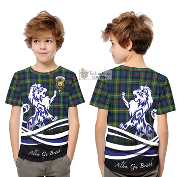 Bailey Modern Tartan Kid T-Shirt with Alba Gu Brath Regal Lion Emblem