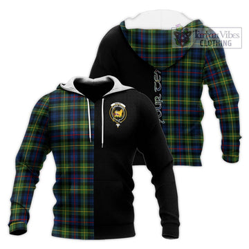 Bailey Modern Tartan Knitted Hoodie with Family Crest and Half Of Me Style