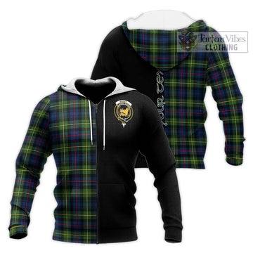 Bailey Modern Tartan Knitted Hoodie with Family Crest and Half Of Me Style