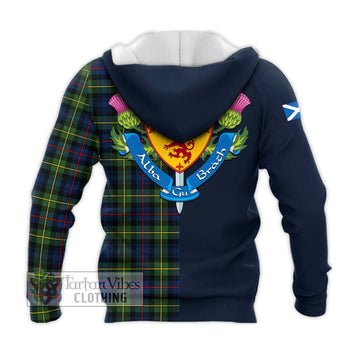 Bailey Modern Tartan Knitted Hoodie Alba with Scottish Lion Royal Arm Half Style