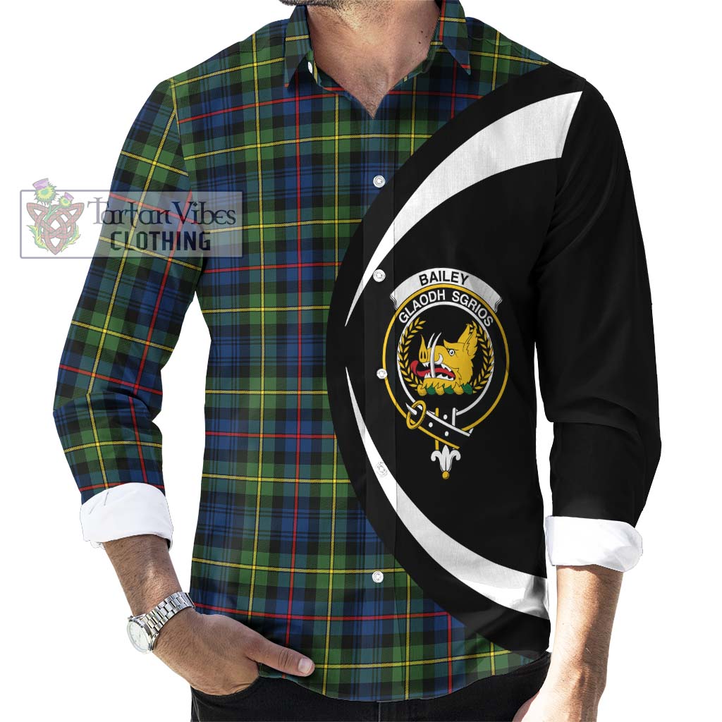 Tartan Vibes Clothing Bailey Modern Tartan Long Sleeve Button Up with Family Crest Circle Style