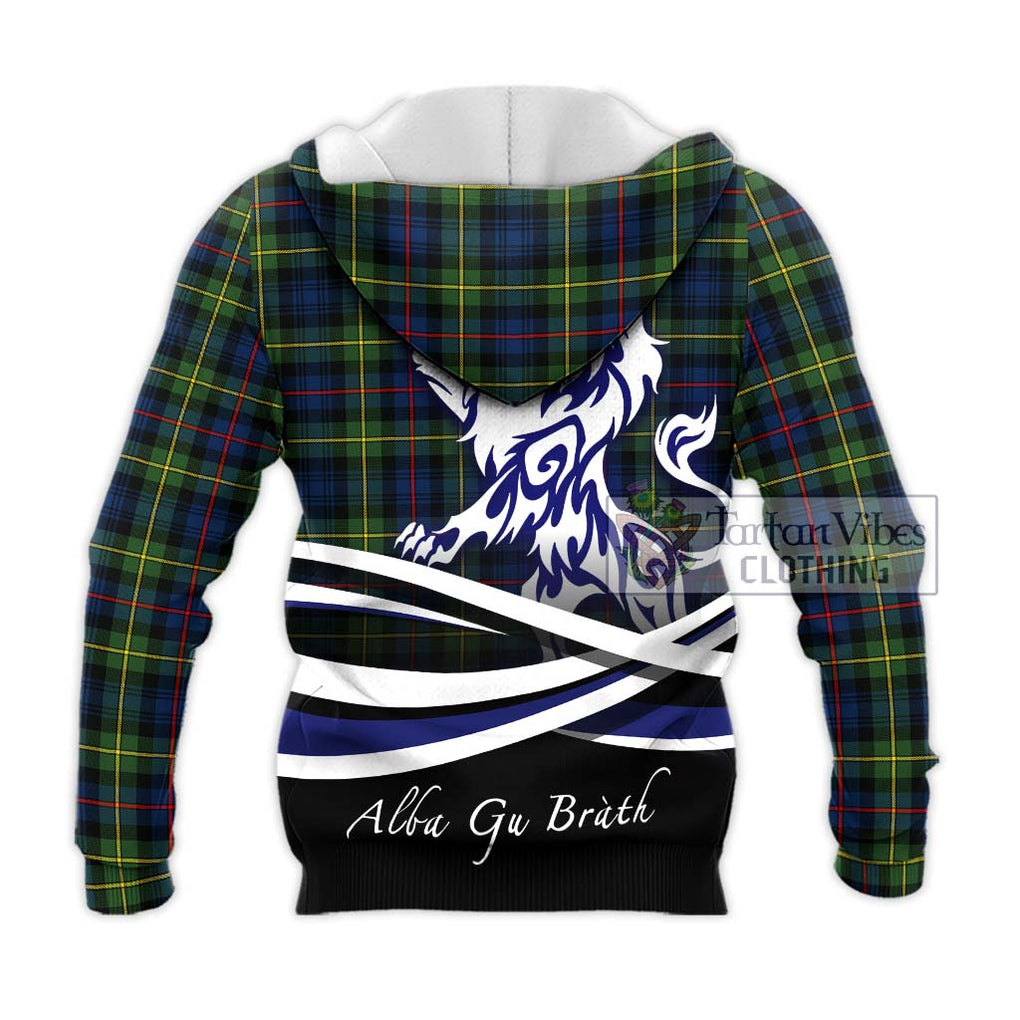 Bailey Modern Tartan Knitted Hoodie with Alba Gu Brath Regal Lion Emblem - Tartanvibesclothing Shop