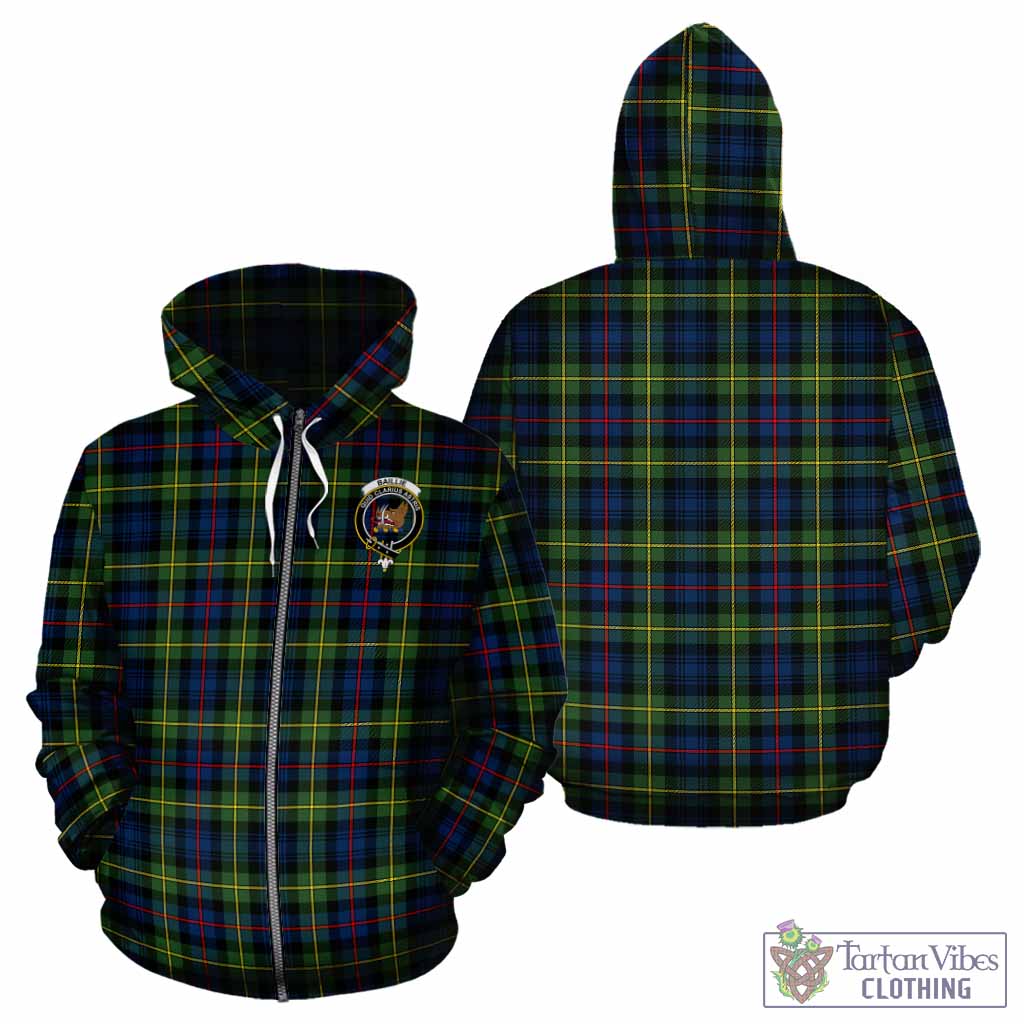 Baillie (Bailey) Tartan Hoodie with Family Crest Zip Hoodie - Tartan Vibes Clothing