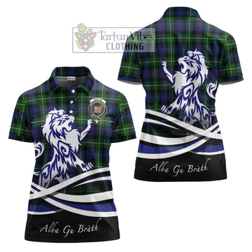 Baillie Tartan Women's Polo Shirt with Alba Gu Brath Regal Lion Emblem