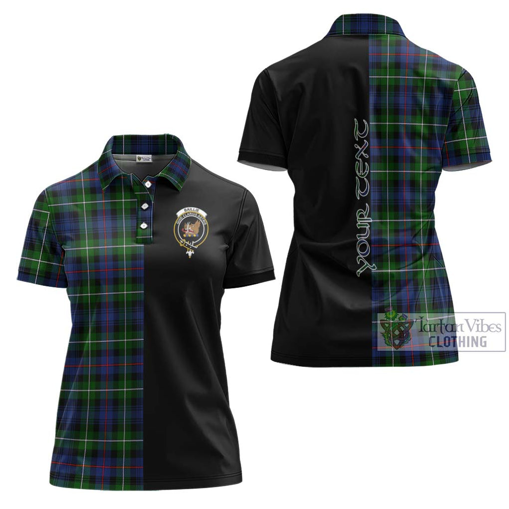 Baillie Tartan Women's Polo Shirt with Family Crest and Half Of Me Style Women - Tartanvibesclothing Shop