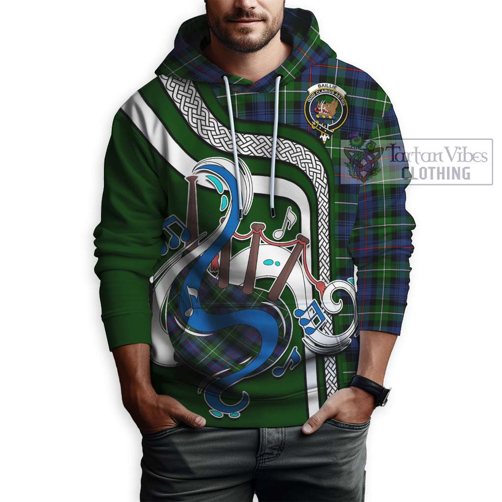 Baillie Tartan Hoodie with Epic Bagpipe Style Zip Hoodie - Tartanvibesclothing Shop