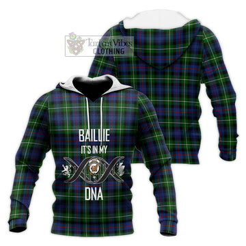 Baillie Tartan Knitted Hoodie with Family Crest DNA In Me Style