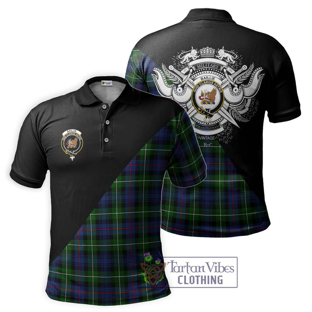 Baillie Tartan Polo Shirt with Family Crest and Military Logo Style Kid - Tartanvibesclothing Shop