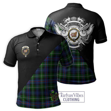 Baillie Tartan Polo Shirt with Family Crest and Military Logo Style