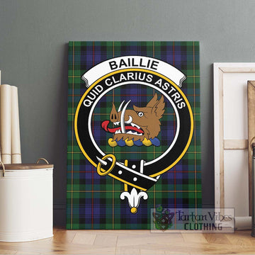 Baillie Tartan Canvas Print Wall Art with Family Crest