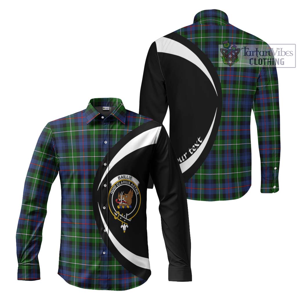 Tartan Vibes Clothing Baillie Tartan Long Sleeve Button Up with Family Crest Circle Style